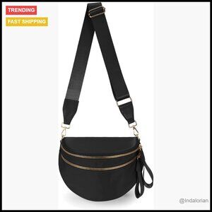 Nylon Crossbody Bag Hobo Style Checkered Pattern Adjustable Straps Spacious